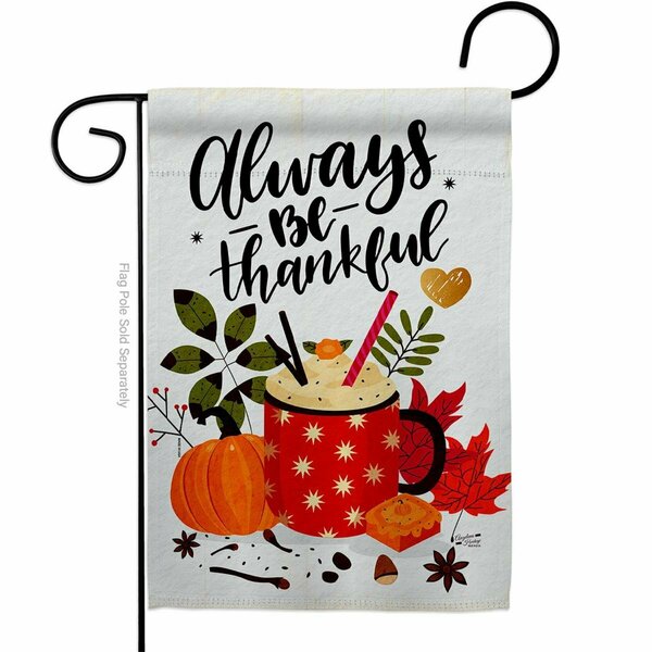 Patio Trasero 13 x 18.5 in. Always Thankful Garden Flag with Fall Thanksgiving Double-Sided  Vertical Flags PA3906373